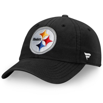 Men's Pittsburgh Steelers NFL Pro Line by Fanatics Branded Black Team Fundamental Adjustable Hat 2855892